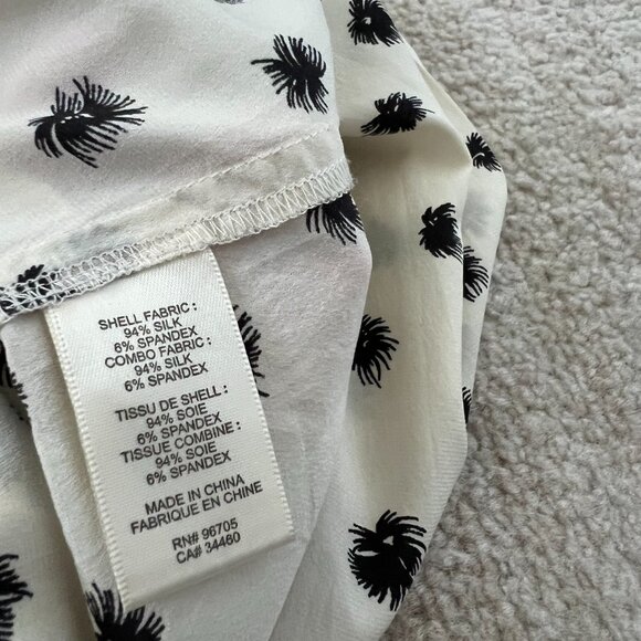 Rebecca Taylor Silk Button Up Printed Blouse Top 8 - Picture 9 of 10